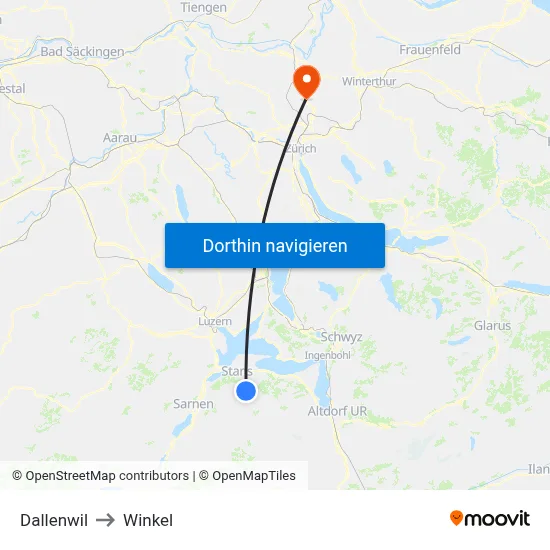 Dallenwil to Winkel map