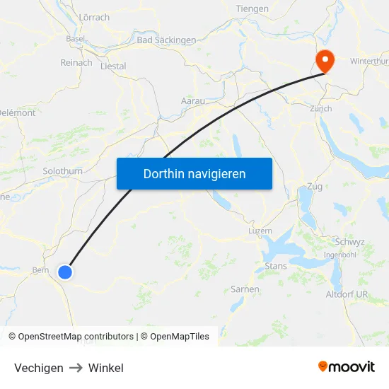 Vechigen to Winkel map