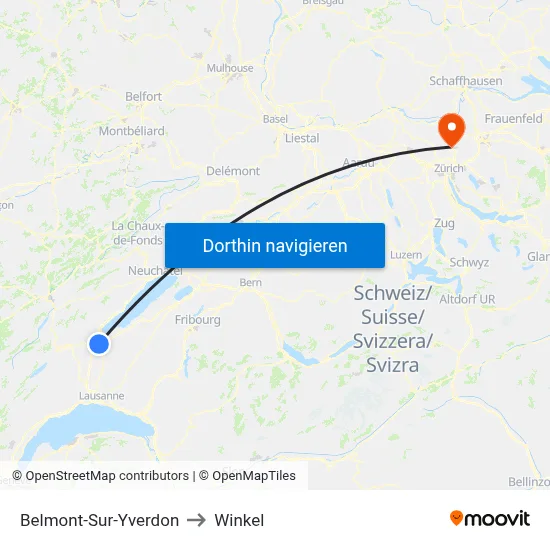 Belmont-Sur-Yverdon to Winkel map