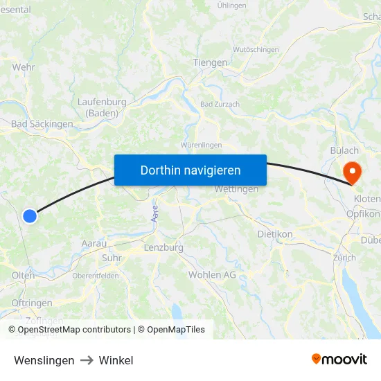Wenslingen to Winkel map