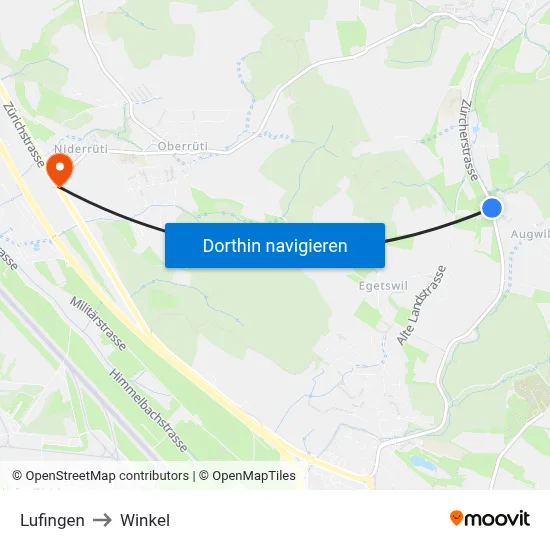 Lufingen to Winkel map
