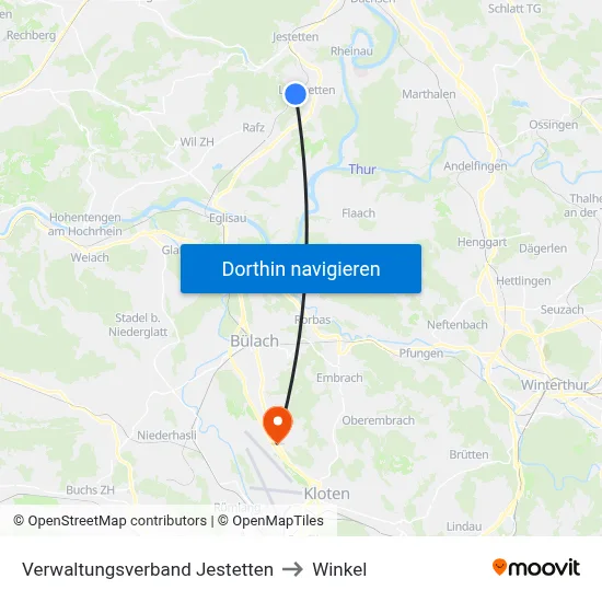 Verwaltungsverband Jestetten to Winkel map
