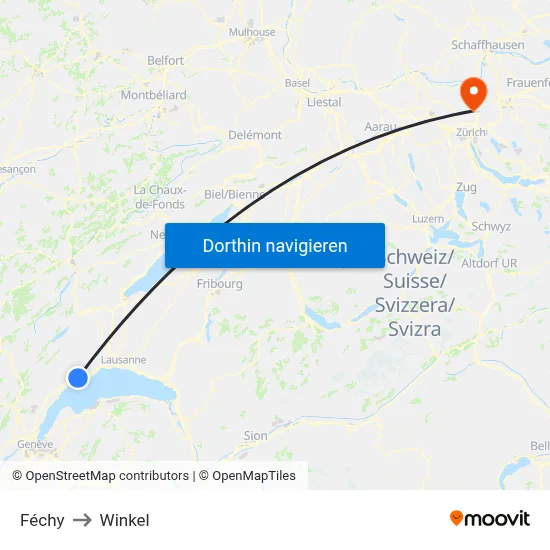 Féchy to Winkel map