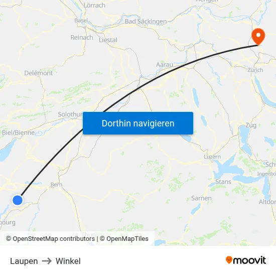 Laupen to Winkel map