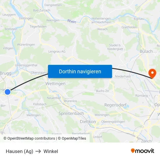 Hausen (Ag) to Winkel map