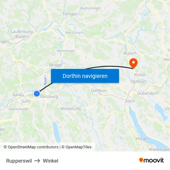 Rupperswil to Winkel map