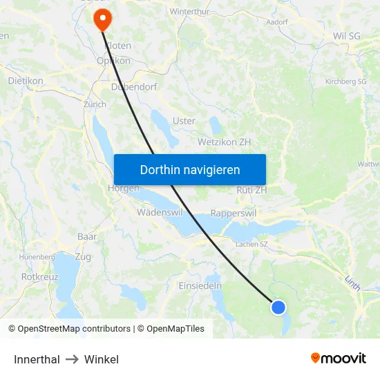 Innerthal to Winkel map