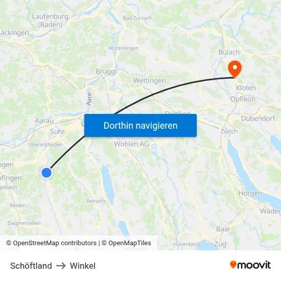 Schöftland to Winkel map