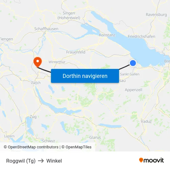 Roggwil (Tg) to Winkel map