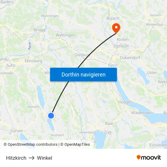 Hitzkirch to Winkel map