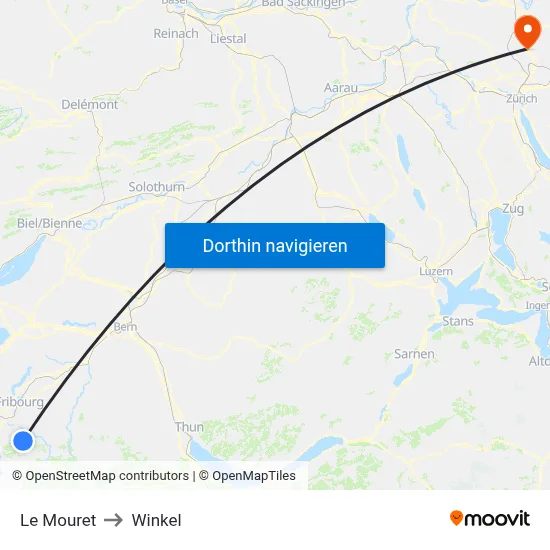 Le Mouret to Winkel map