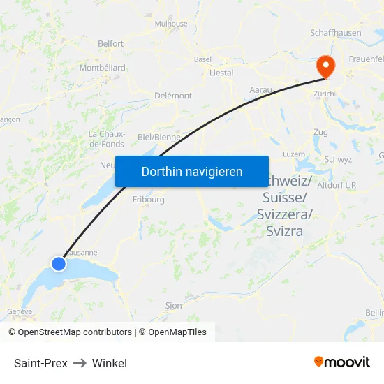 Saint-Prex to Winkel map