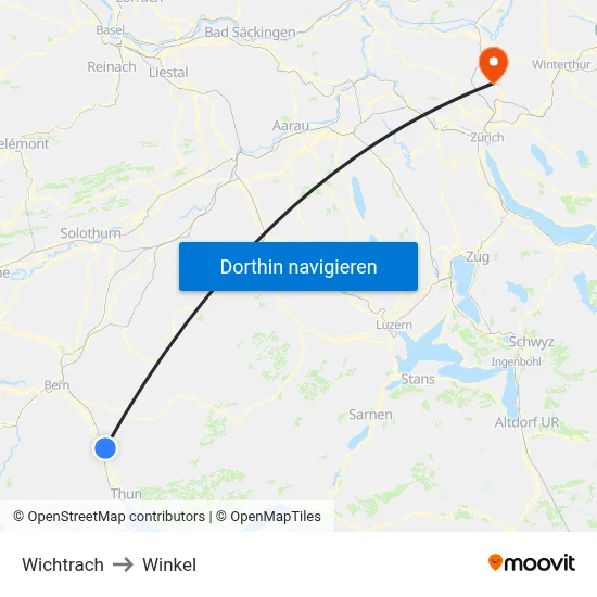 Wichtrach to Winkel map