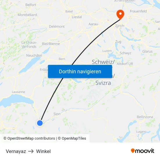 Vernayaz to Winkel map