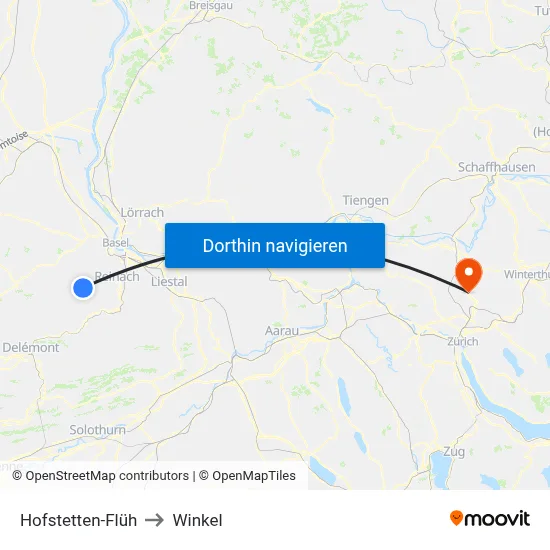 Hofstetten-Flüh to Winkel map