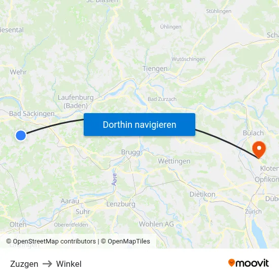 Zuzgen to Winkel map