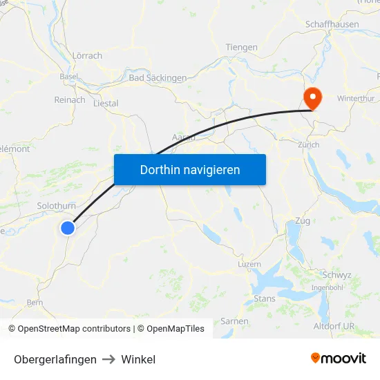 Obergerlafingen to Winkel map