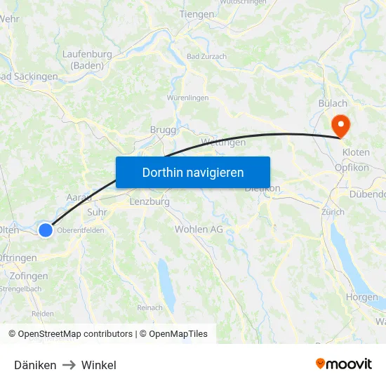 Däniken to Winkel map