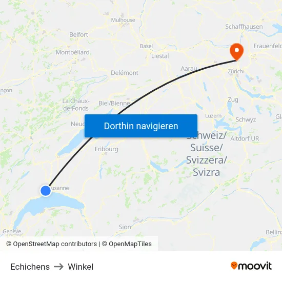 Echichens to Winkel map