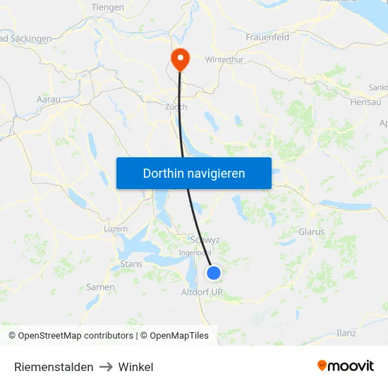 Riemenstalden to Winkel map
