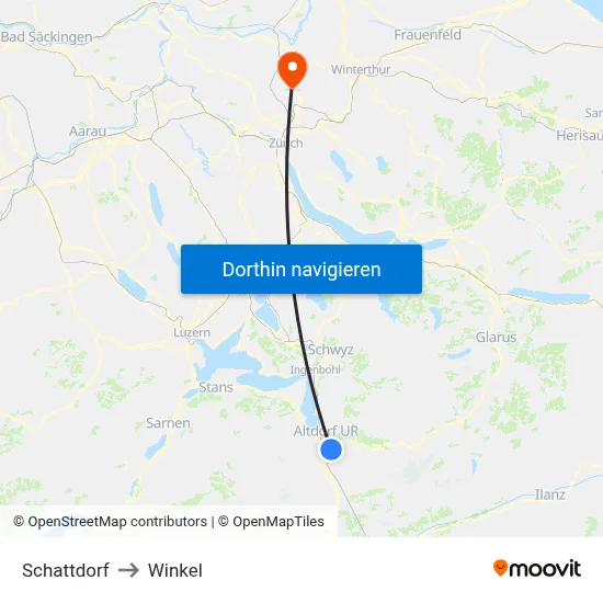 Schattdorf to Winkel map