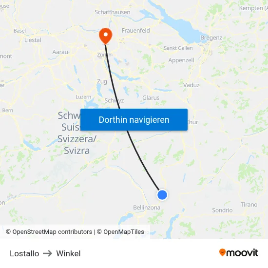 Lostallo to Winkel map