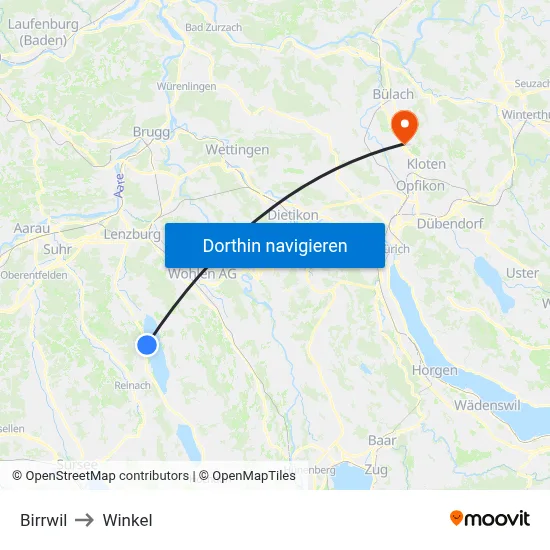Birrwil to Winkel map