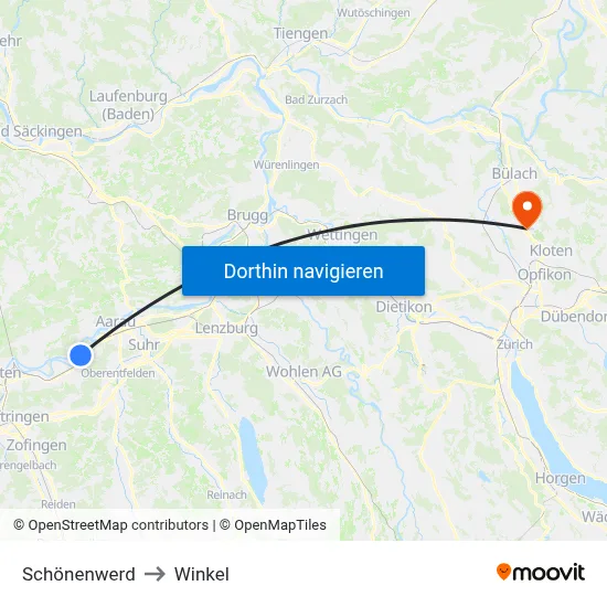 Schönenwerd to Winkel map