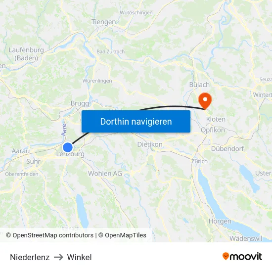 Niederlenz to Winkel map