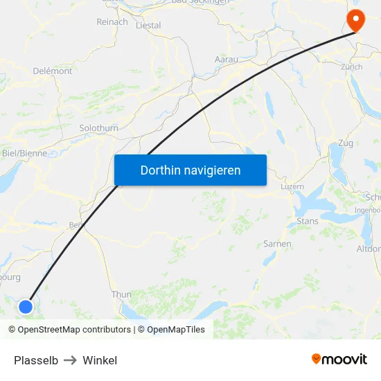 Plasselb to Winkel map