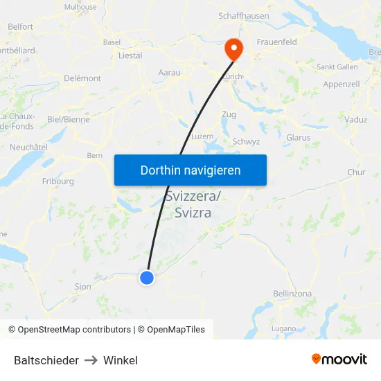 Baltschieder to Winkel map