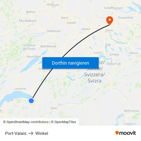 Port-Valais to Winkel map