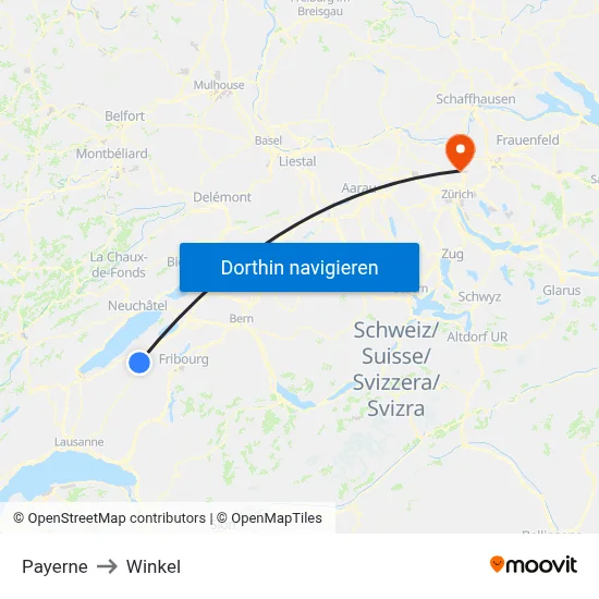 Payerne to Winkel map