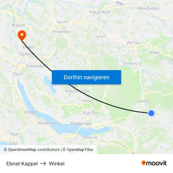 Ebnat-Kappel to Winkel map