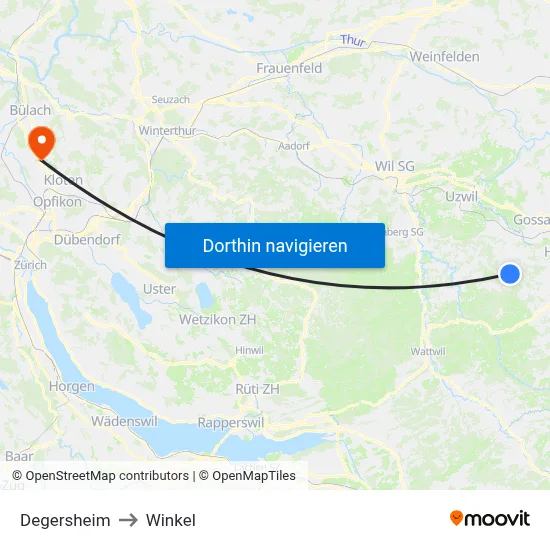 Degersheim to Winkel map