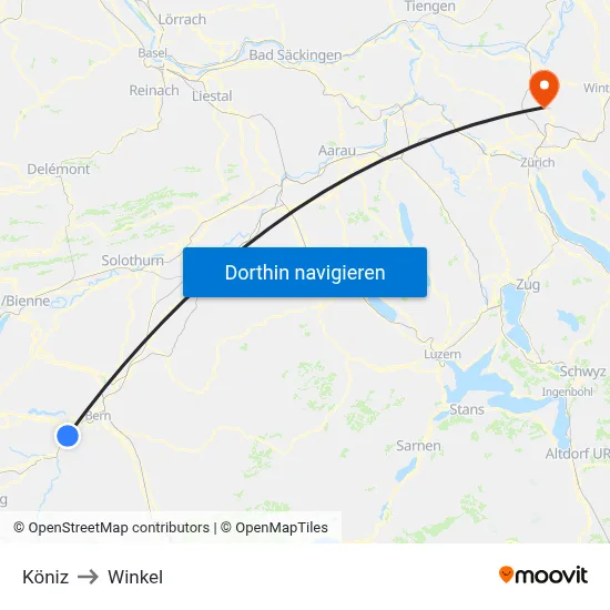 Köniz to Winkel map