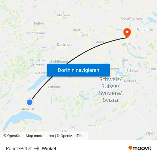 Poliez-Pittet to Winkel map