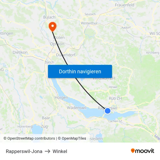 Rapperswil-Jona to Winkel map
