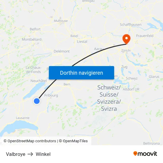 Valbroye to Winkel map