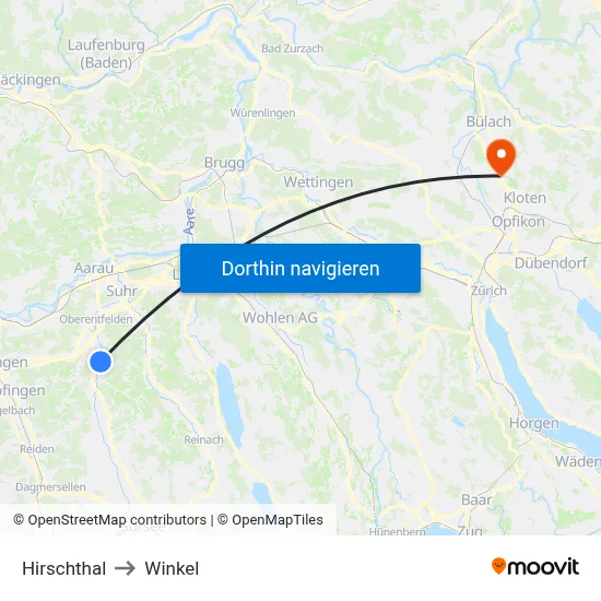 Hirschthal to Winkel map
