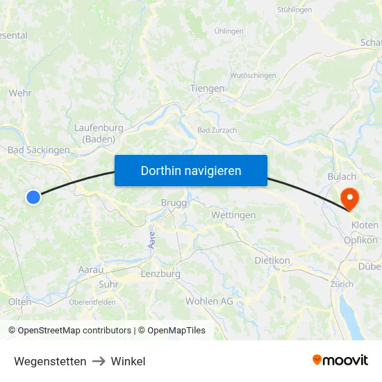 Wegenstetten to Winkel map
