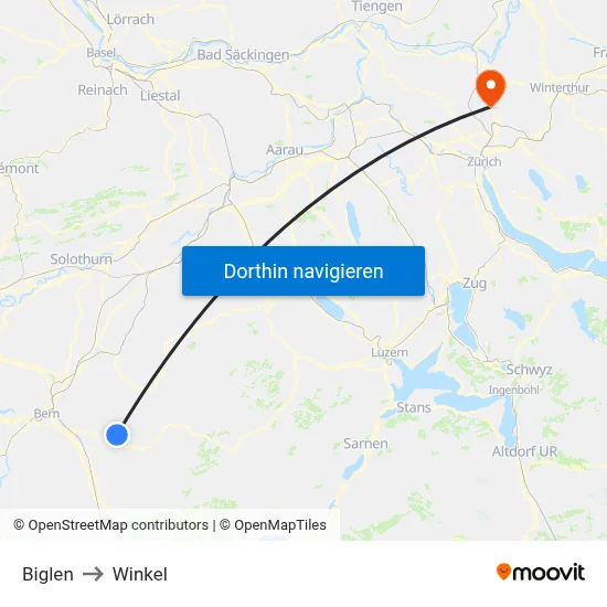 Biglen to Winkel map
