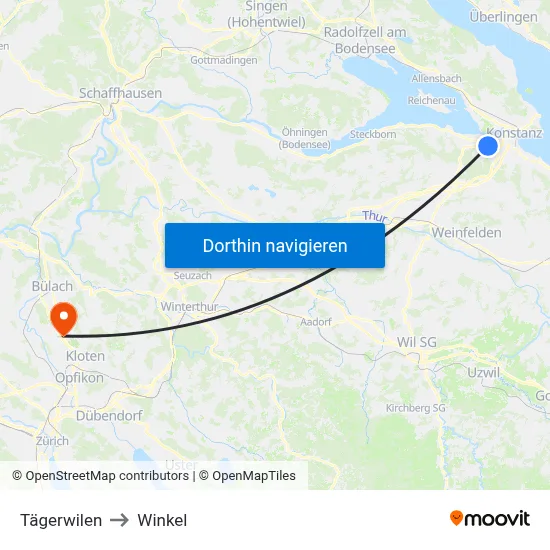 Tägerwilen to Winkel map