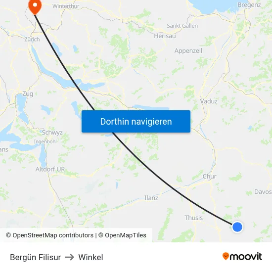 Bergün Filisur to Winkel map