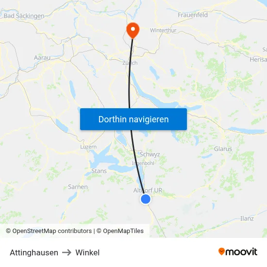 Attinghausen to Winkel map