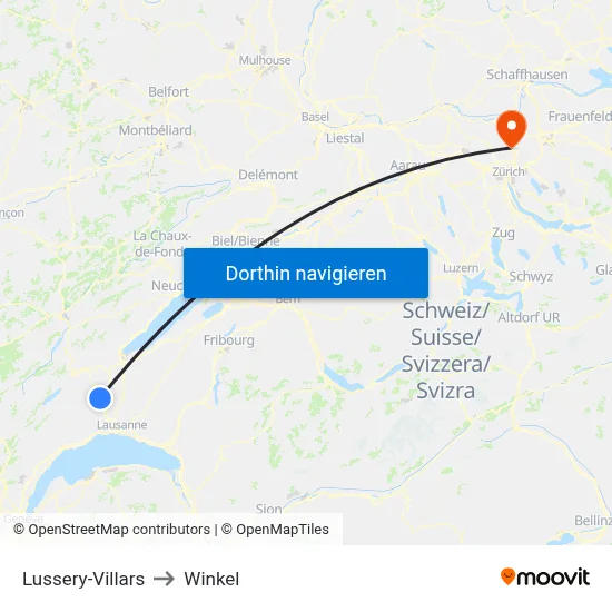 Lussery-Villars to Winkel map