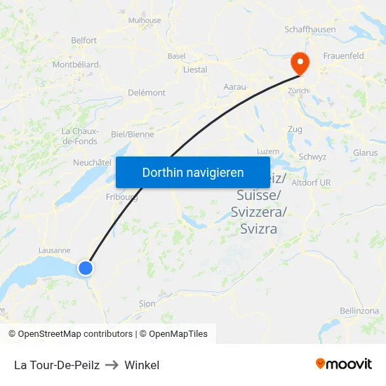 La Tour-De-Peilz to Winkel map