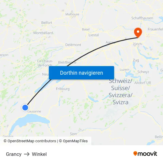 Grancy to Winkel map