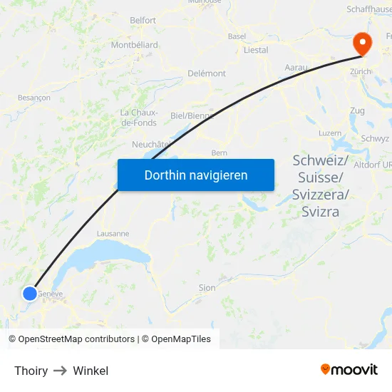 Thoiry to Winkel map