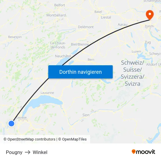 Pougny to Winkel map
